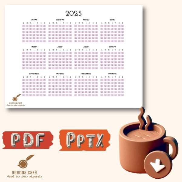 Calendario 2025 Rosa