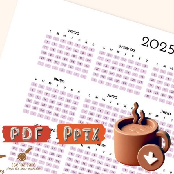 Calendario 2025 Rosa