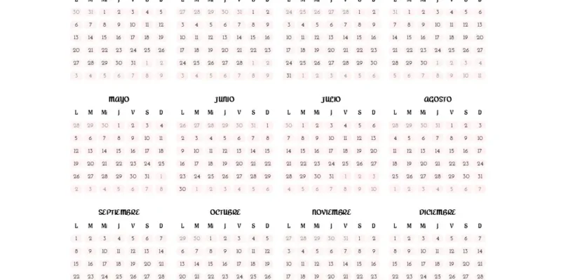 Calendario 2025 Rosa suave: Esencial Planeación